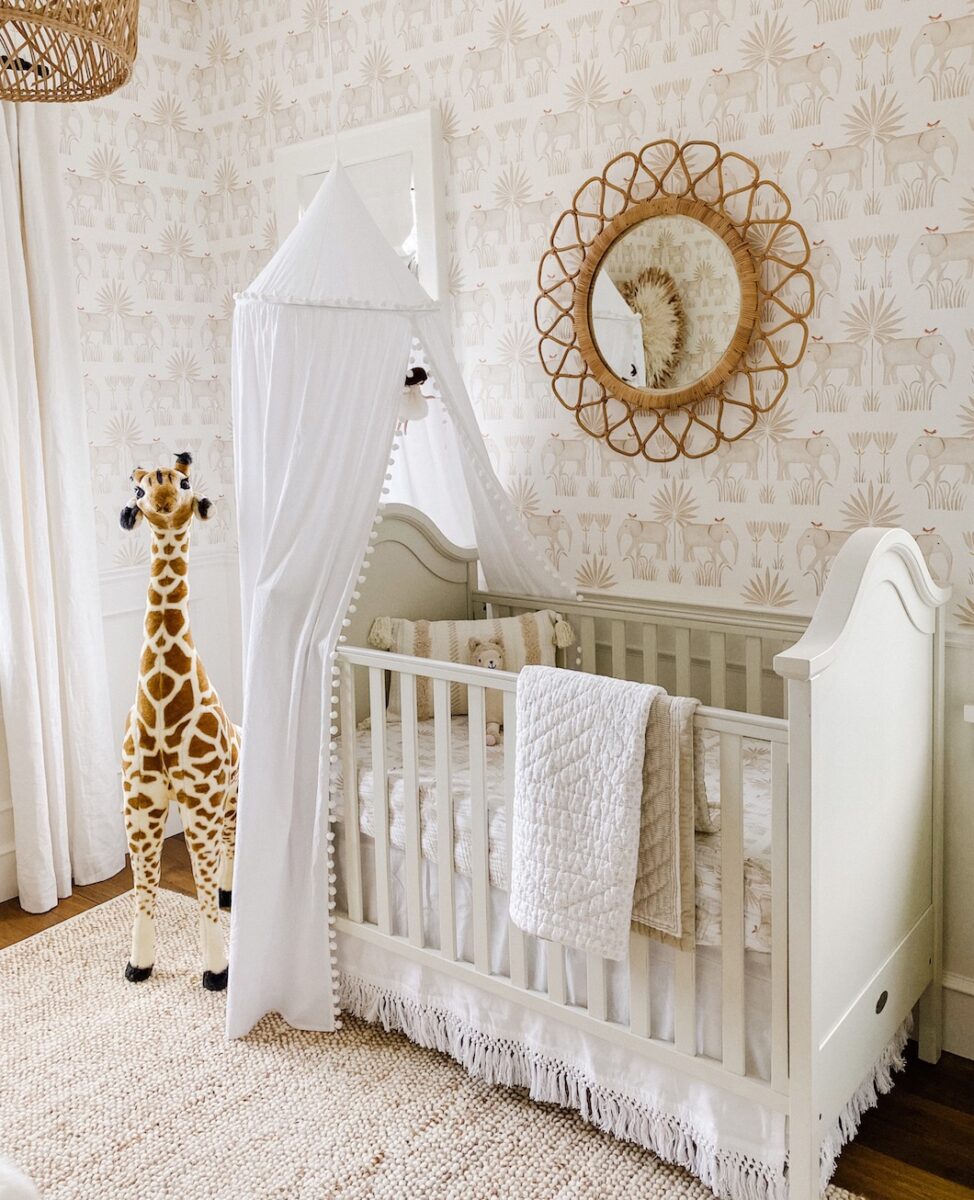 Neutral safari crib discount bedding